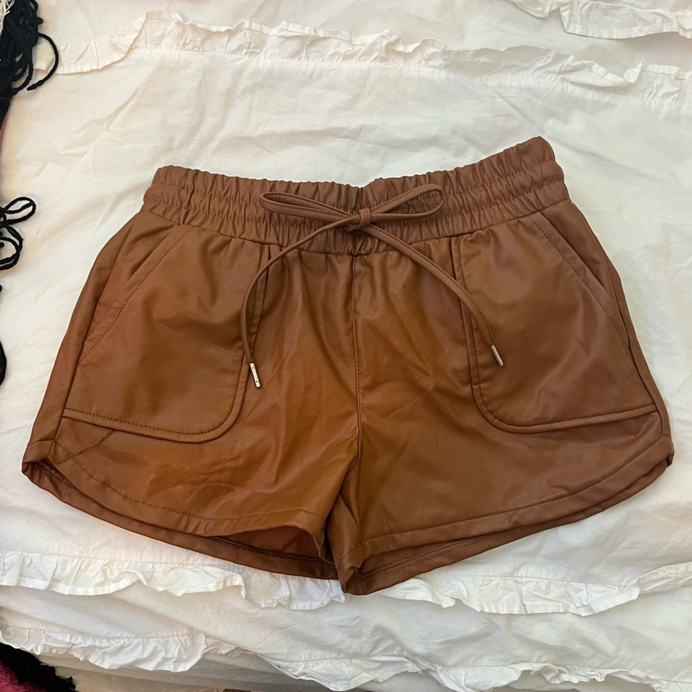 BRAND NEW fake leather shorts